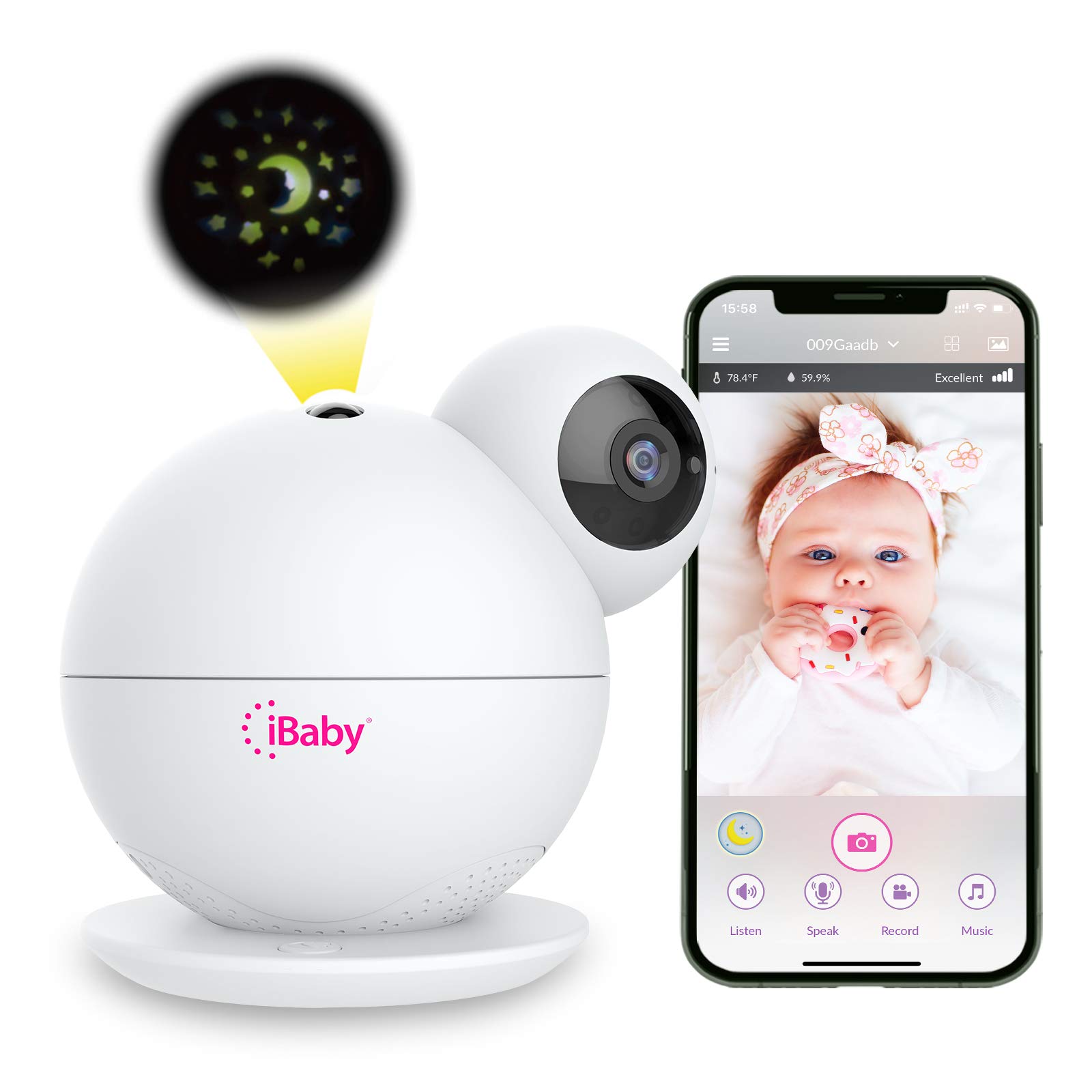 Amazon.com: iBaby M8 2K Smart Baby Monitor, 355° Pan 110° Tilt and